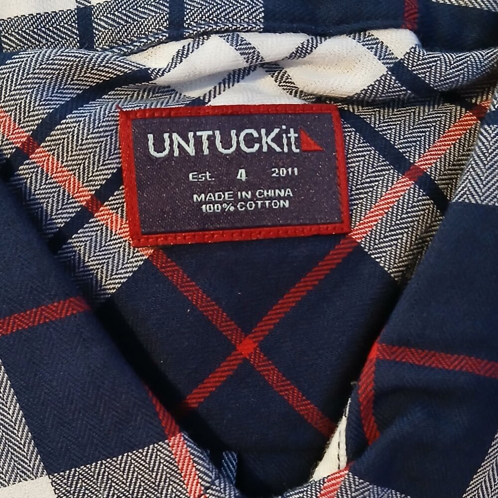 Untuckit Citra  Women's Plaid Long Sleeve Button Down Shirt SZ 4 NWOT - Picture 6 of 8